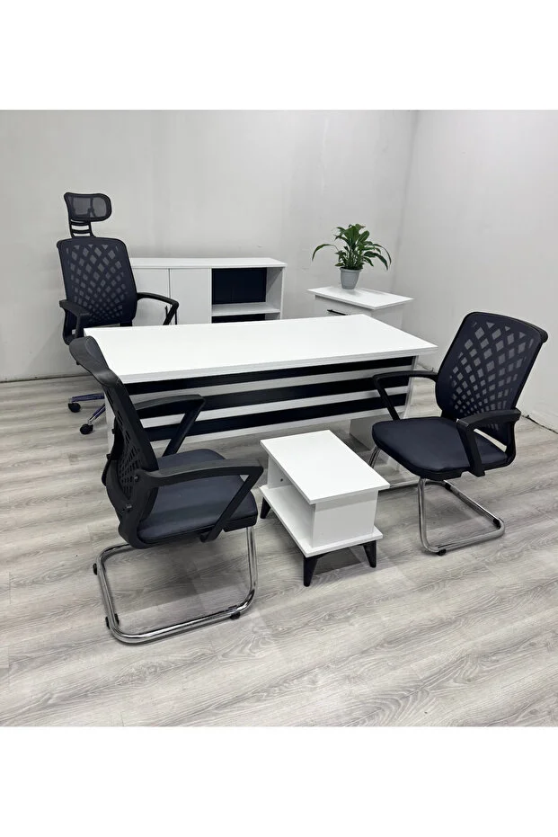 Esko Ofis Takımı - Sandalyeler Dahil (Beyaz Renk)